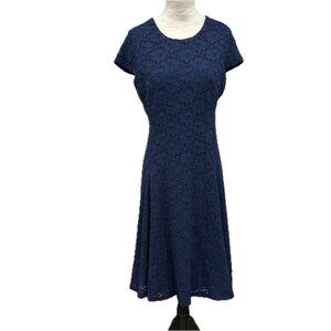 Macy's Alfani navy floral embroidered dress, 6